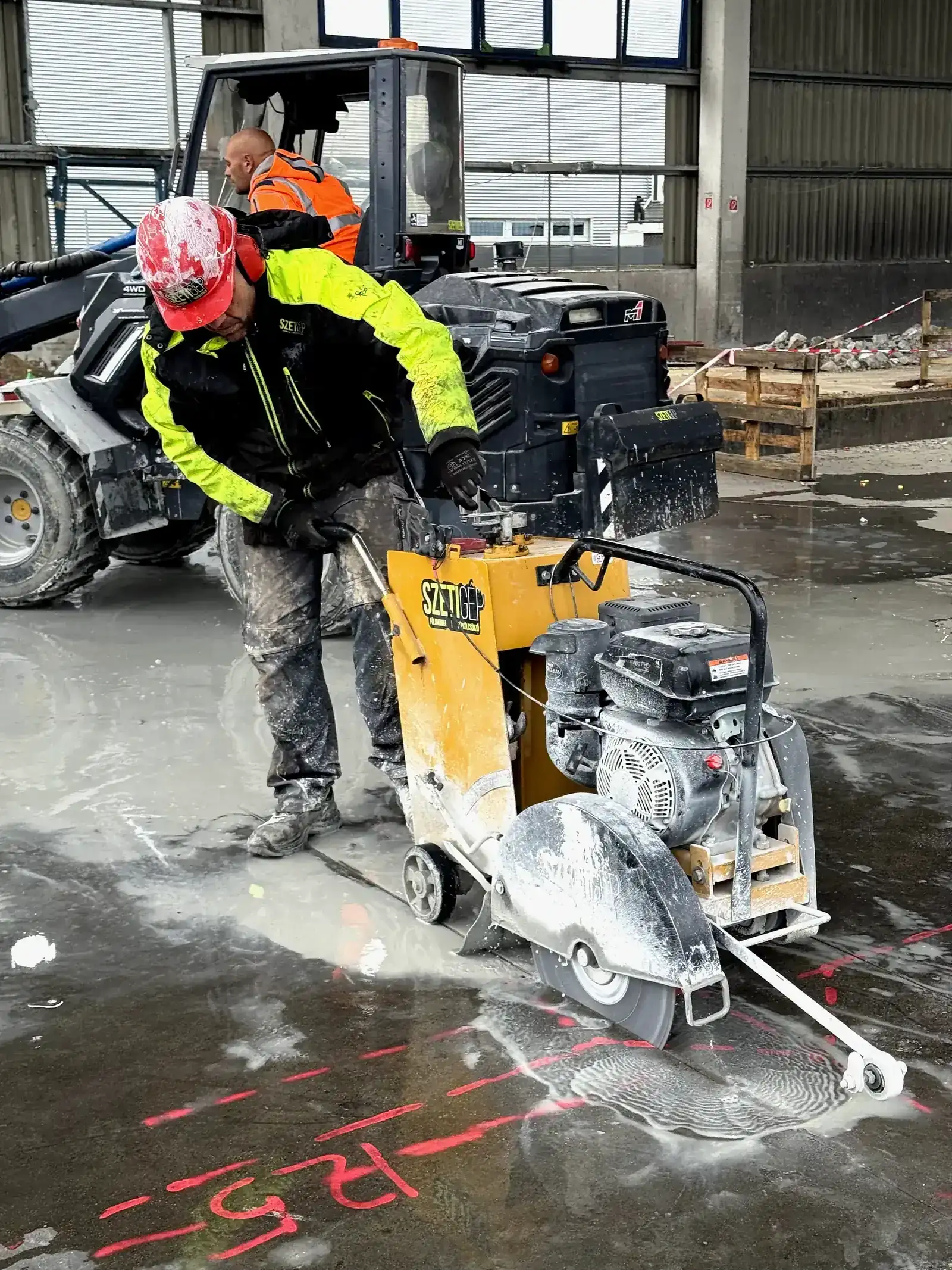 Ipari beton vágása